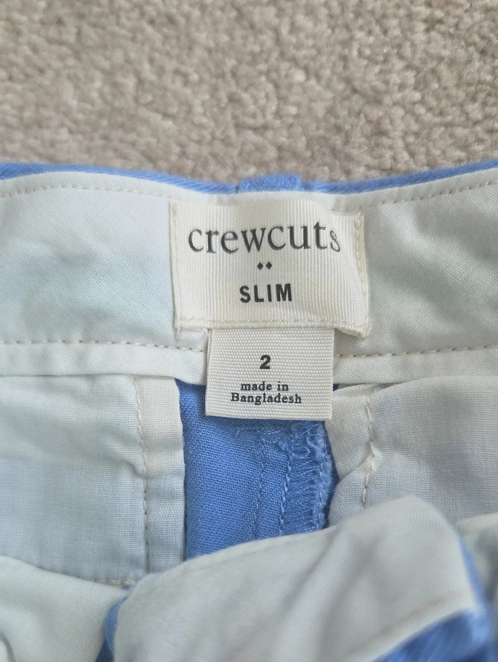 Crewcuts Size 2 Blue Cotton Chinos